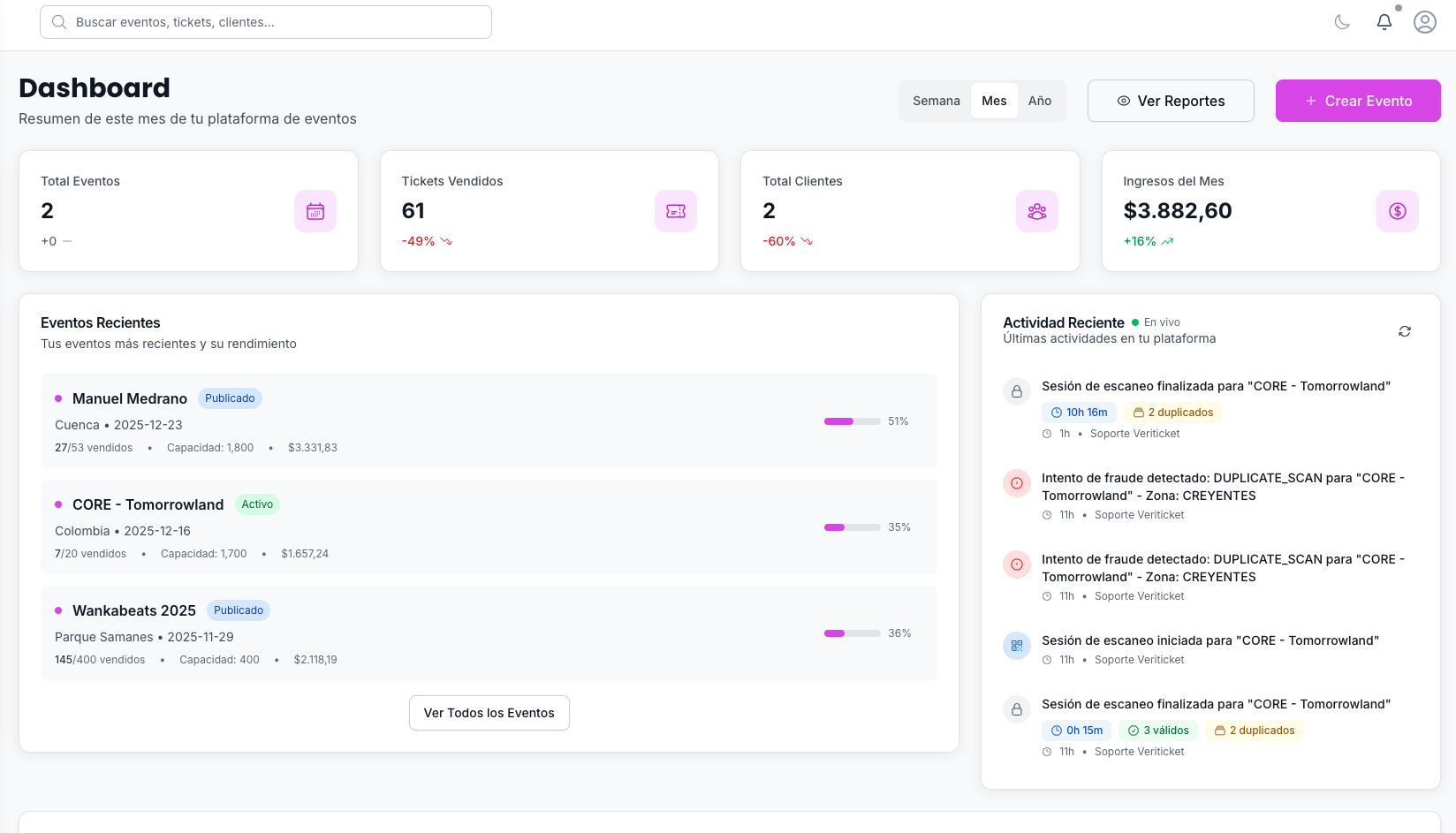 Veriticket screenshot 1
